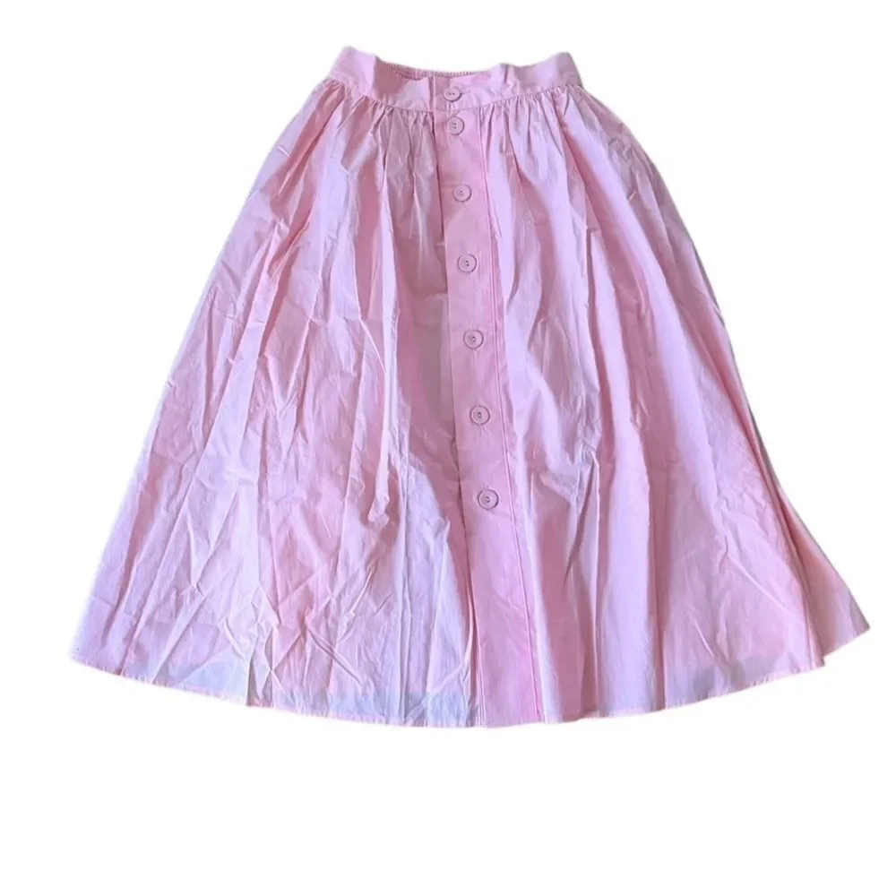 HERMOZA Nichol Skirt Sea Pink Medium Cotton in Poplin NWT